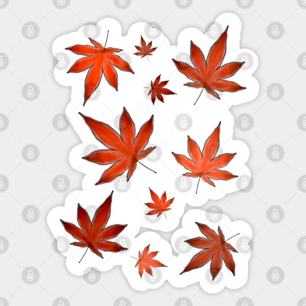 Autumn Red Maple Leaves Sticker by Marinaaa010